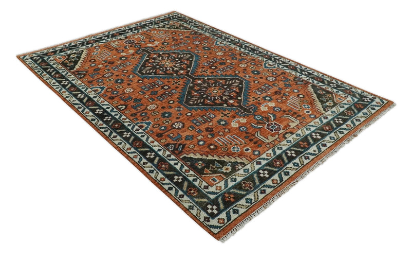 Ready to ship Rust, Ivory and Brown Oriental Traditional Area Rug - The Rug Decor