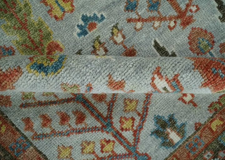 Ready to Ship Silver And Brown Tree of Life Hand Knotted 6x9 Wool Rug - The Rug Decor