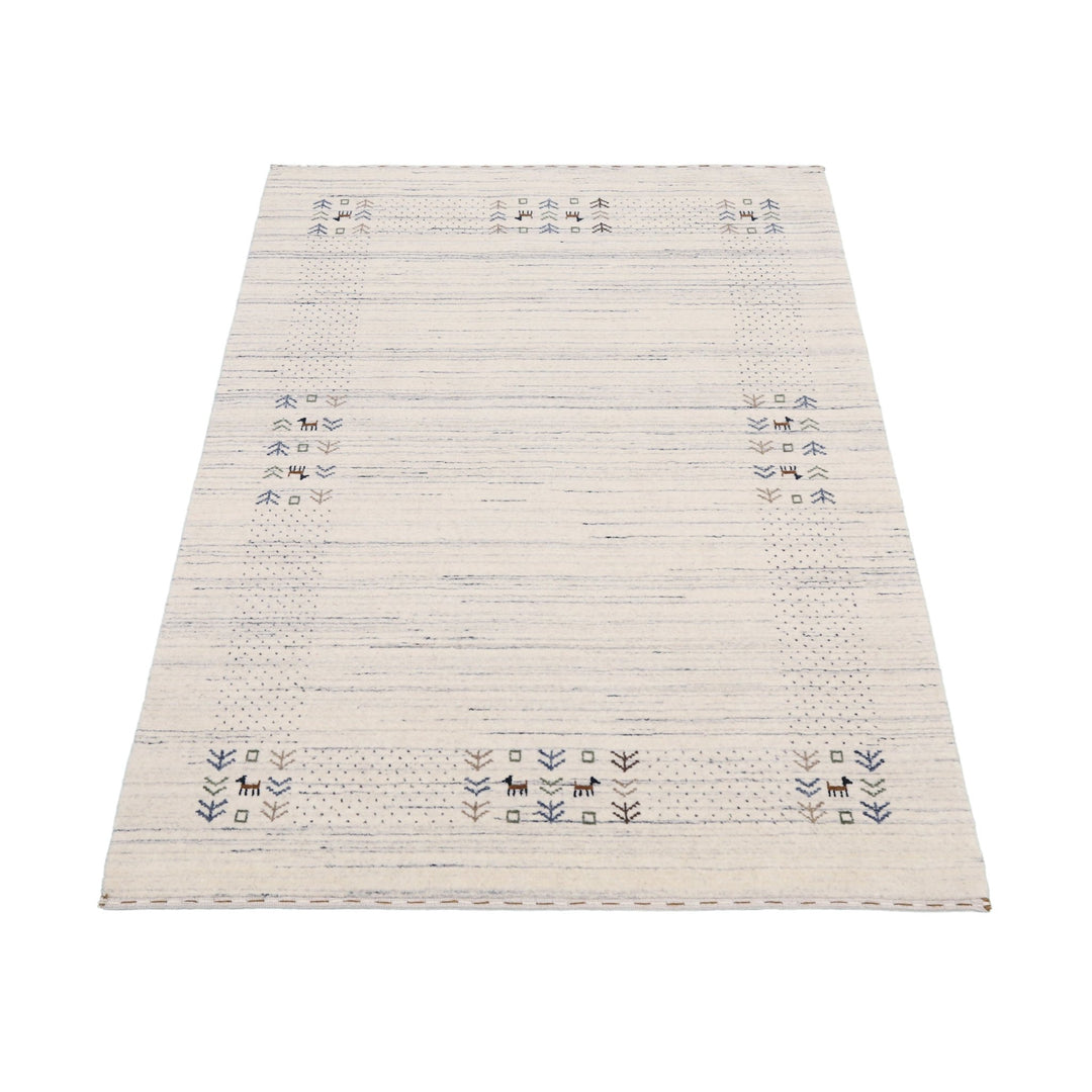 Border Pattern Rug Perspective Solid Ivory Border Patterns Hand Loomed Wool Area Rug – The Rug Decor