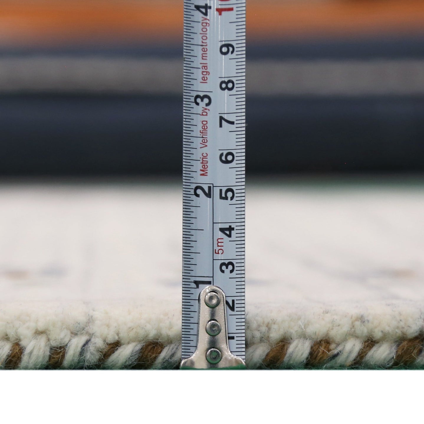 Ready to Ship Solid Ivory Border Patterns Hand Loomed Wool Area Rug - The Rug Decor