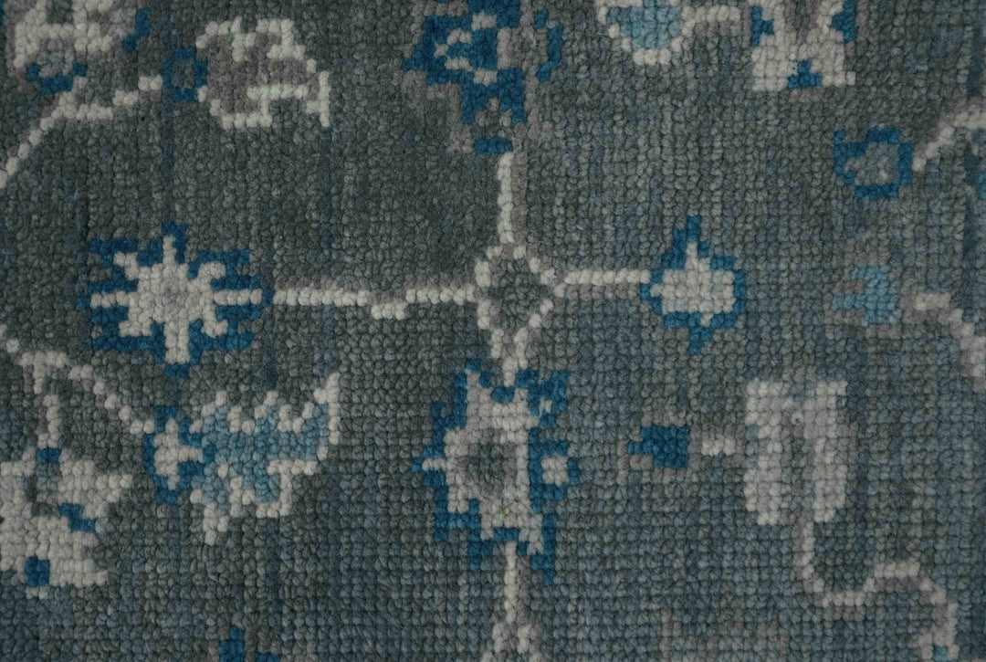 Ready to ship Traditional Gray And Blue 2.8x6 Wool Rug - The Rug Decor