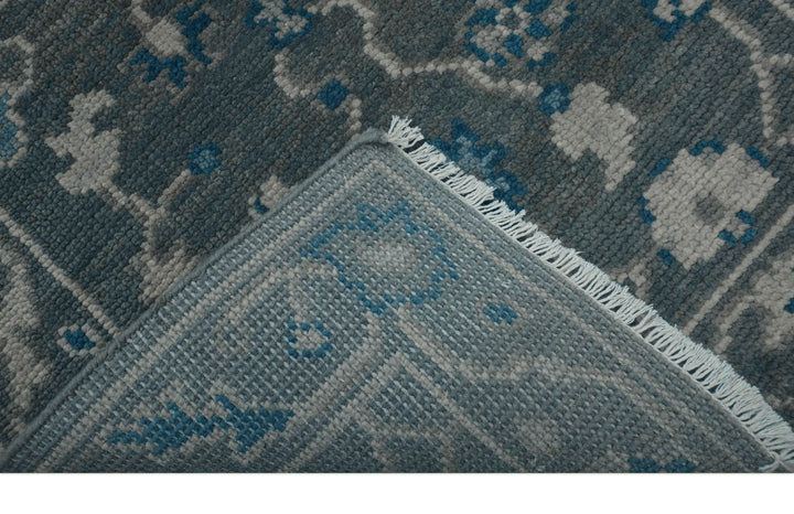 Ready to ship Traditional Gray And Blue 2.8x6 Wool Rug - The Rug Decor