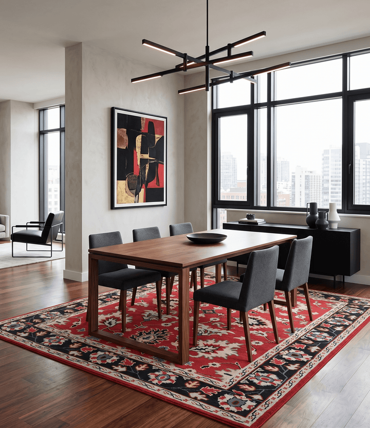 Red and Black Hand Knotted Traditional Oushak Custom made wool Area Rug - The Rug Decor