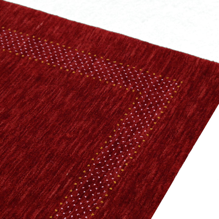 Red Center Pattern Hand Loomed Wool Area Rug - The Rug Decor