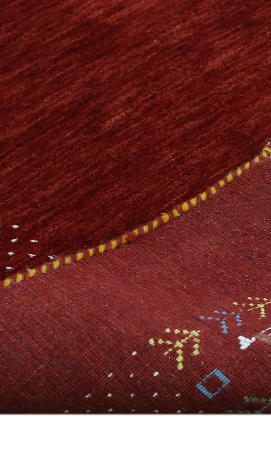 Red Contemporary Border Motifs Hand Loomed Wool Area Rug - The Rug Decor