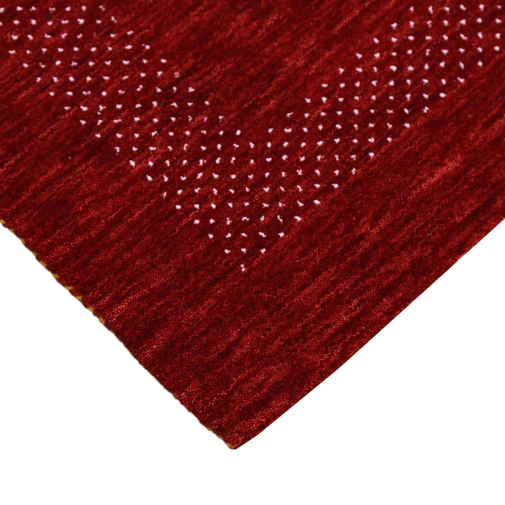 Red Contemporary Center Design Hand Loomed Wool Area Rug - The Rug Decor