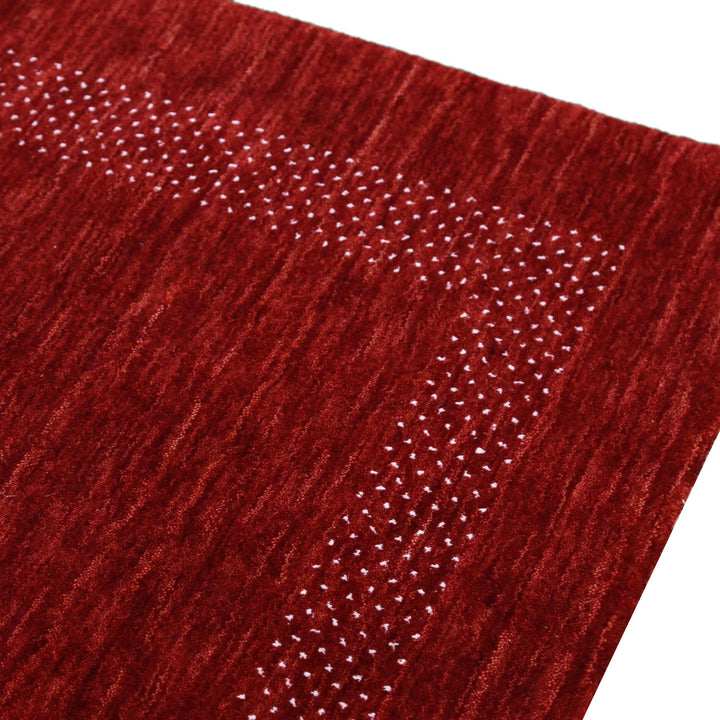 Red Contemporary Center Design Hand Loomed Wool Area Rug - The Rug Decor
