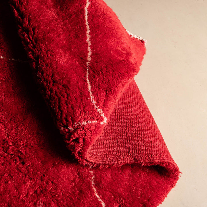 Red Contemporary Moroccan Design Handmade 8x10 Wool Rug - The Rug Decor