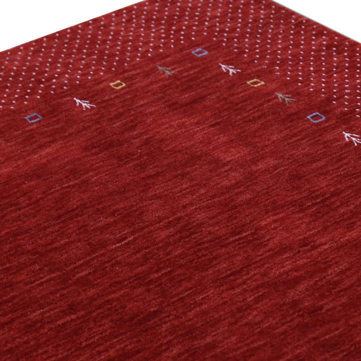 Red Gabbeh Border Design Hand Loomed Wool Area Rug - The Rug Decor