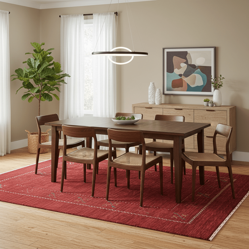 Red Gabbeh Border Design Hand Loomed Wool Area Rug - The Rug Decor