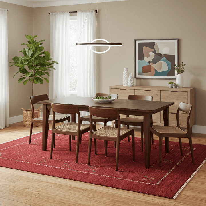 Red Gabbeh Border Design Hand Loomed Wool Area Rug - The Rug Decor