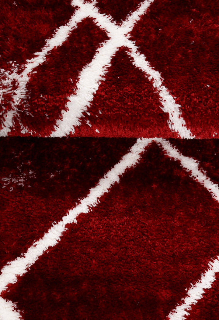 Red Modern Geometrical Design 5x7 Area Rug - The Rug Decor
