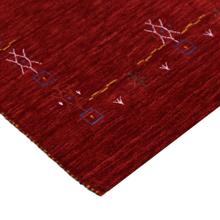 Red Tribal Border Design Hand Loomed Wool Area Rug - The Rug Decor
