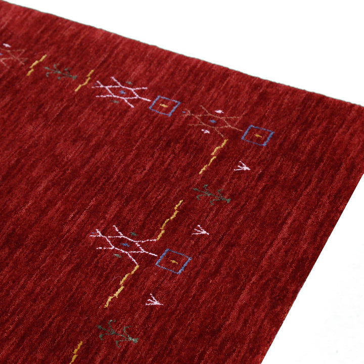 Red Tribal Border Design Hand Loomed Wool Area Rug - The Rug Decor