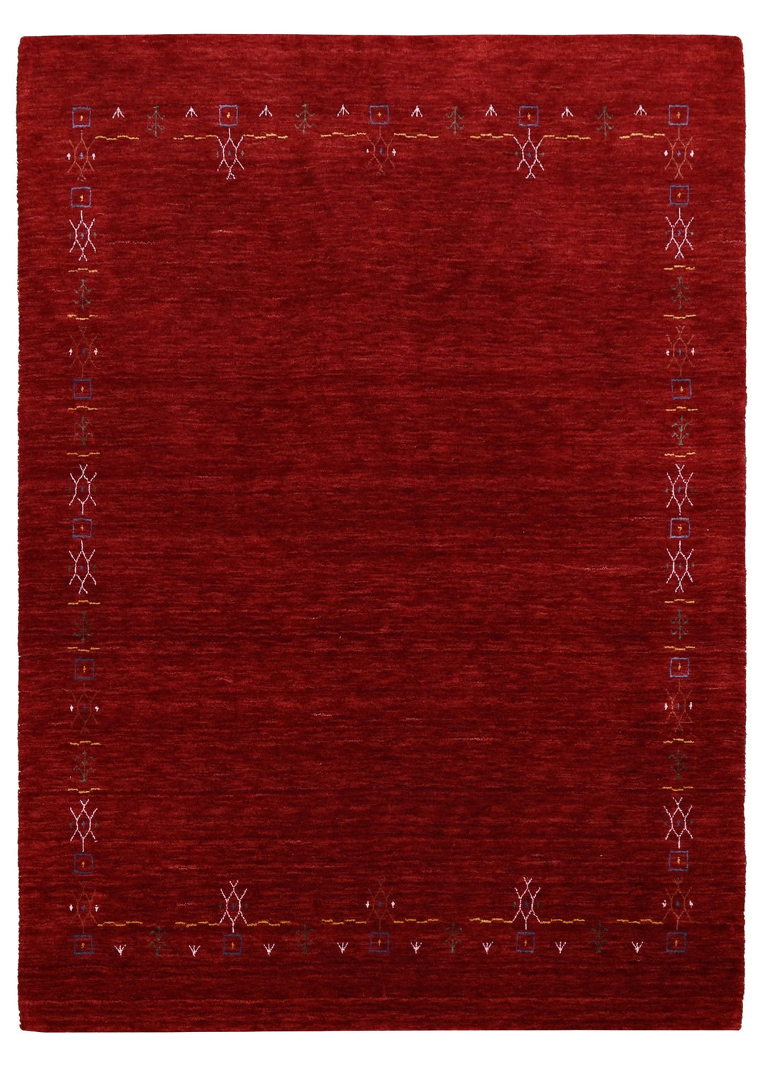 Red Tribal Border Design Hand Loomed Wool Area Rug - The Rug Decor