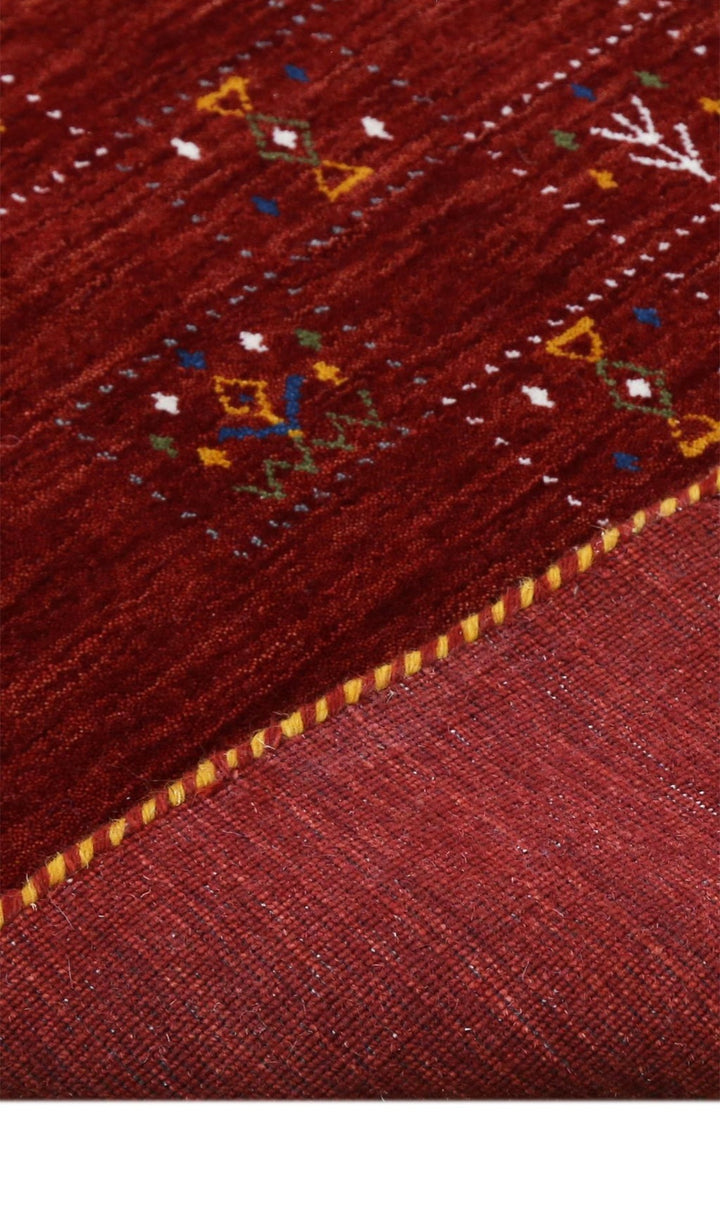 Red Tribal Geometrical Design Wool Area Rug - The Rug Decor