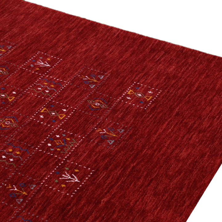 Red Tribal Geometrical Design Wool Area Rug - The Rug Decor