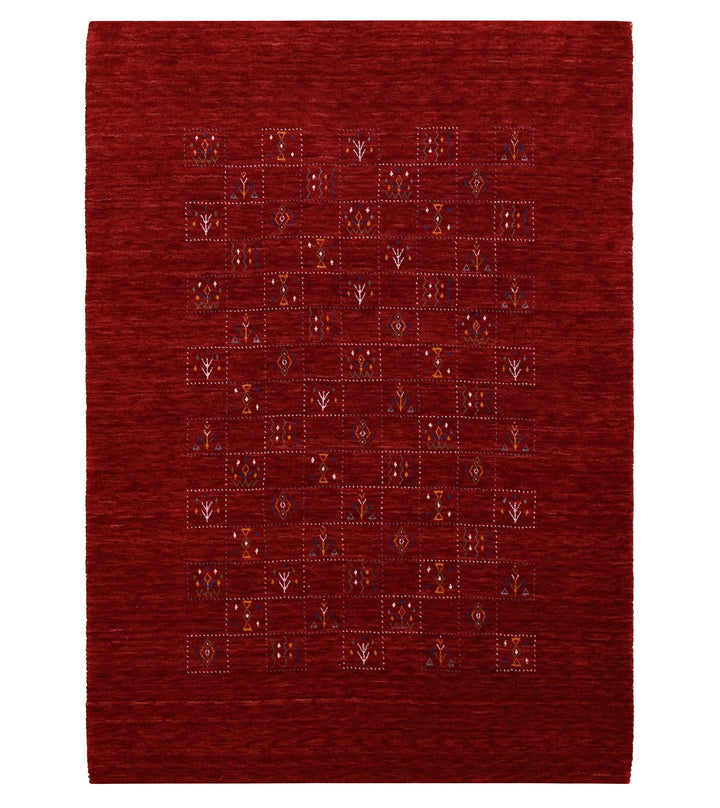 Red Tribal Geometrical Design Wool Area Rug - The Rug Decor