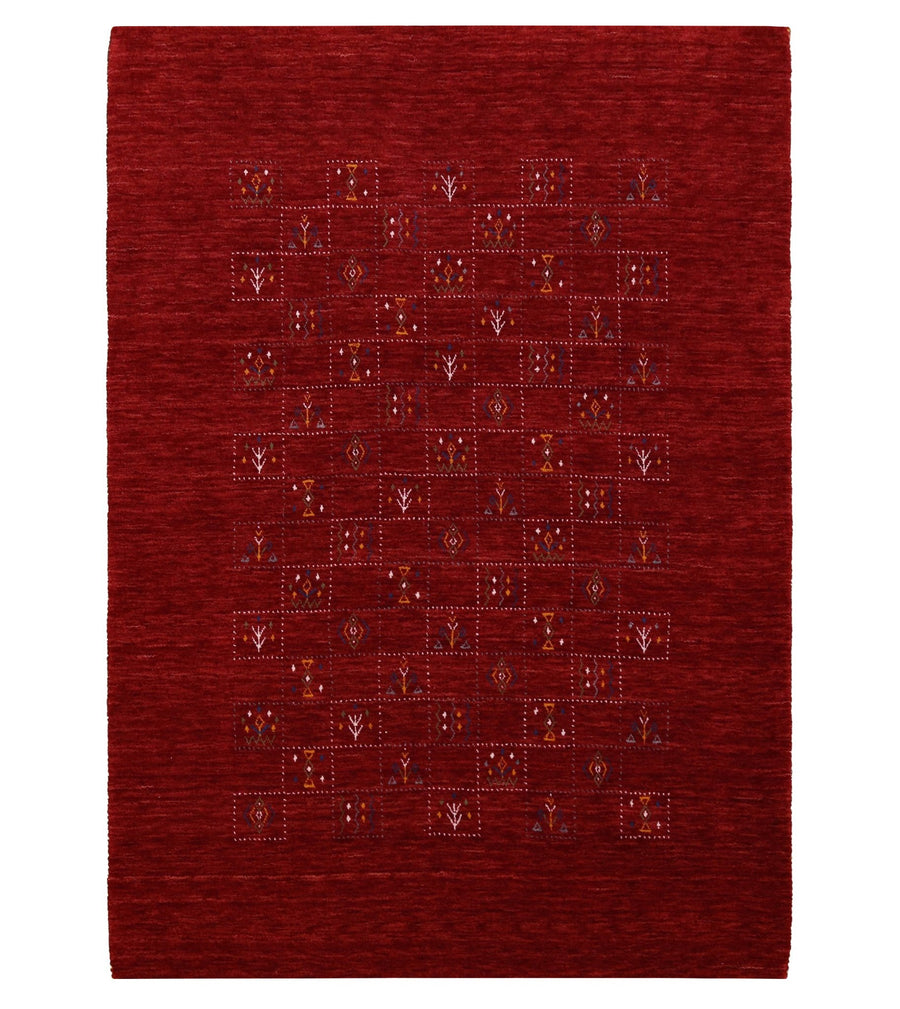 Red Tribal Geometrical Design Wool Area Rug - The Rug Decor
