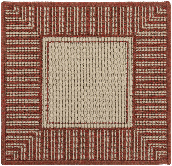 Redby Modern Style Beige And Rust Outdoor Area Rug