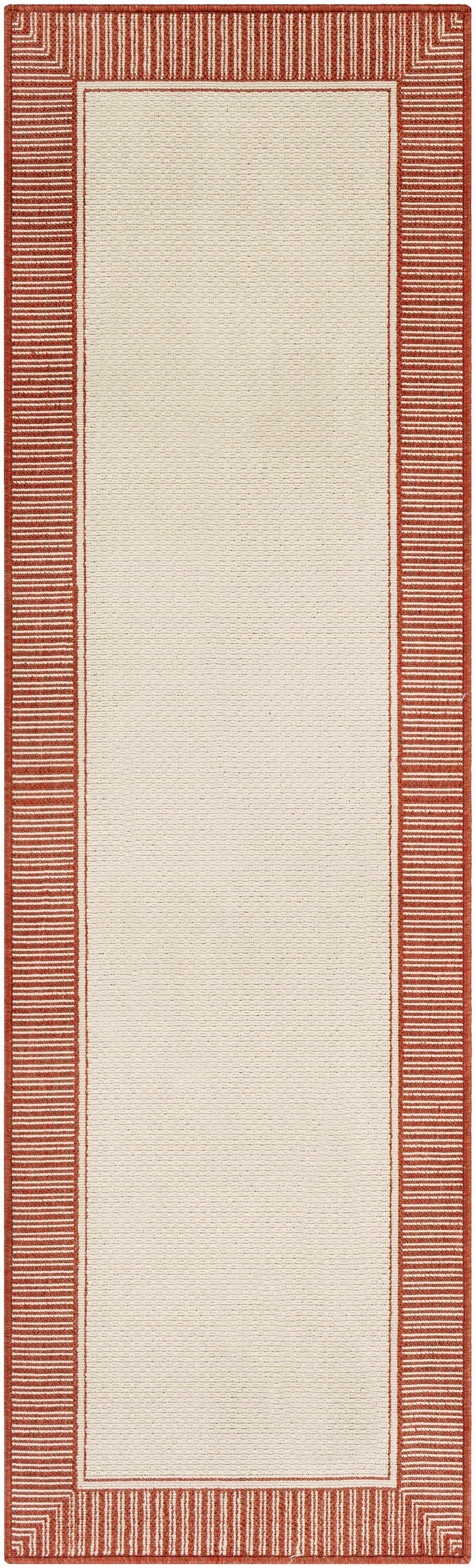 Redby Modern Style Beige And Rust Outdoor Area Rug