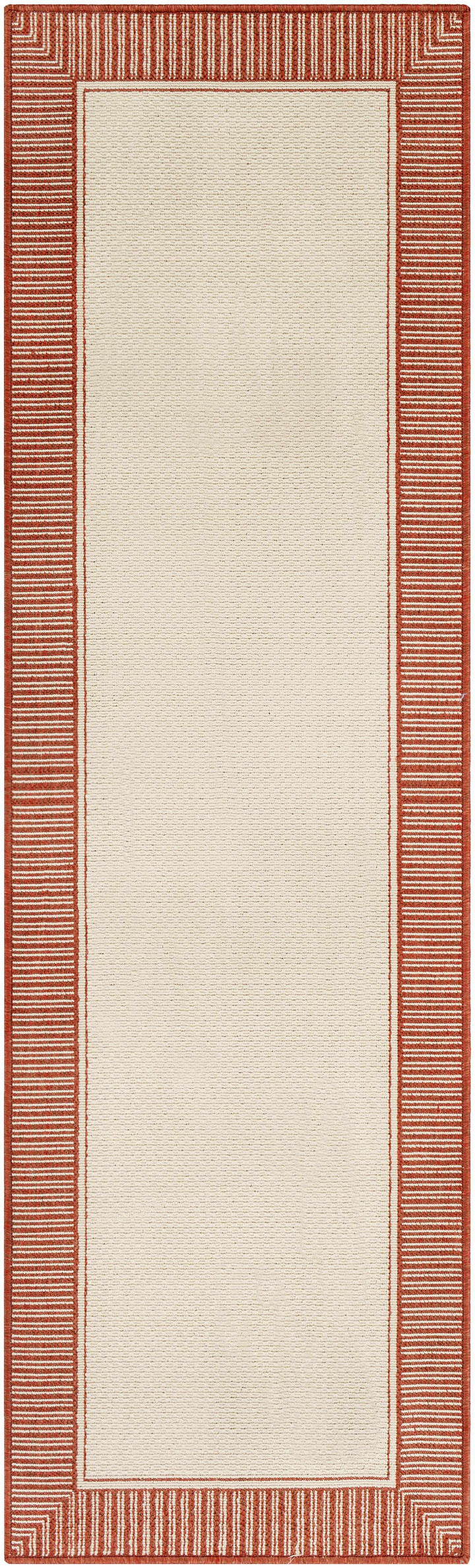 Redby Modern Style Beige And Rust Outdoor Area Rug