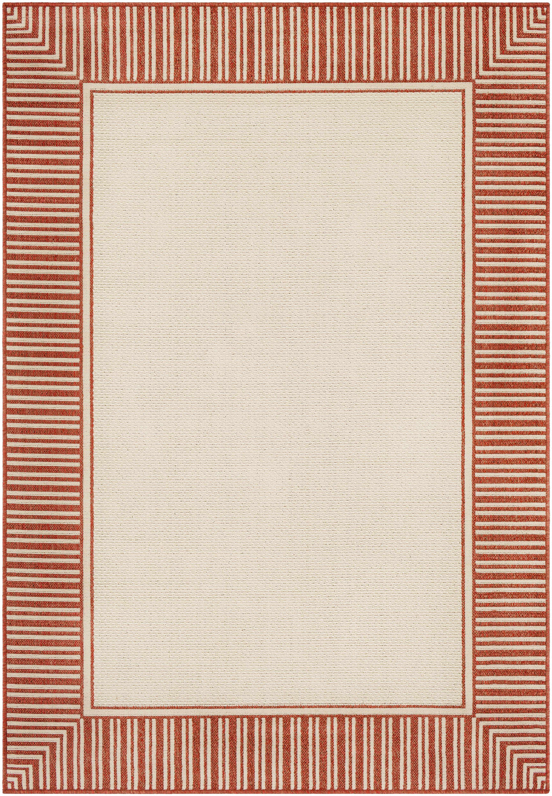 Redby Modern Style Beige And Rust Outdoor Area Rug