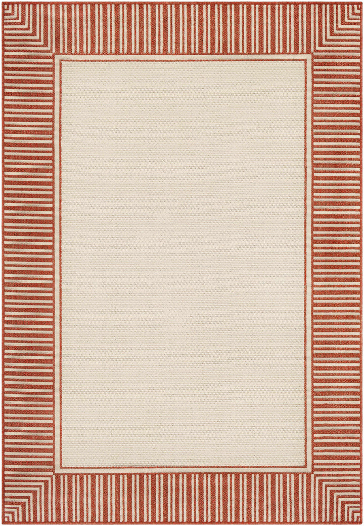 Redby Modern Style Beige And Rust Outdoor Area Rug