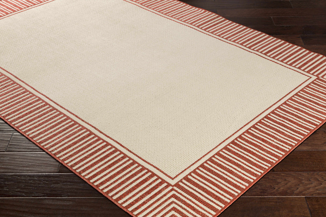 Redby Modern Style Beige And Rust Outdoor Area Rug