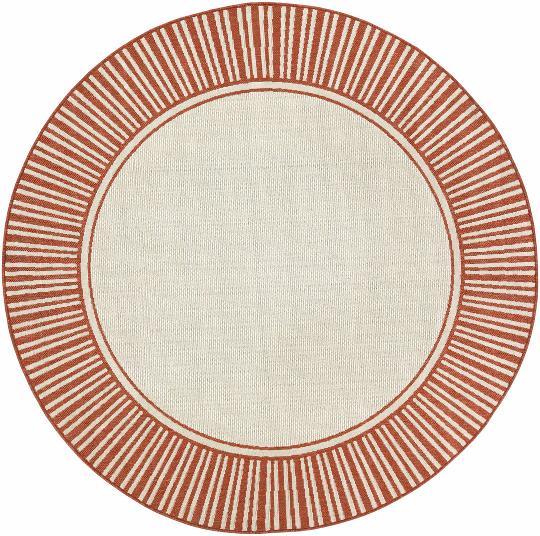 Redby Modern Style Beige And Rust Outdoor Area Rug