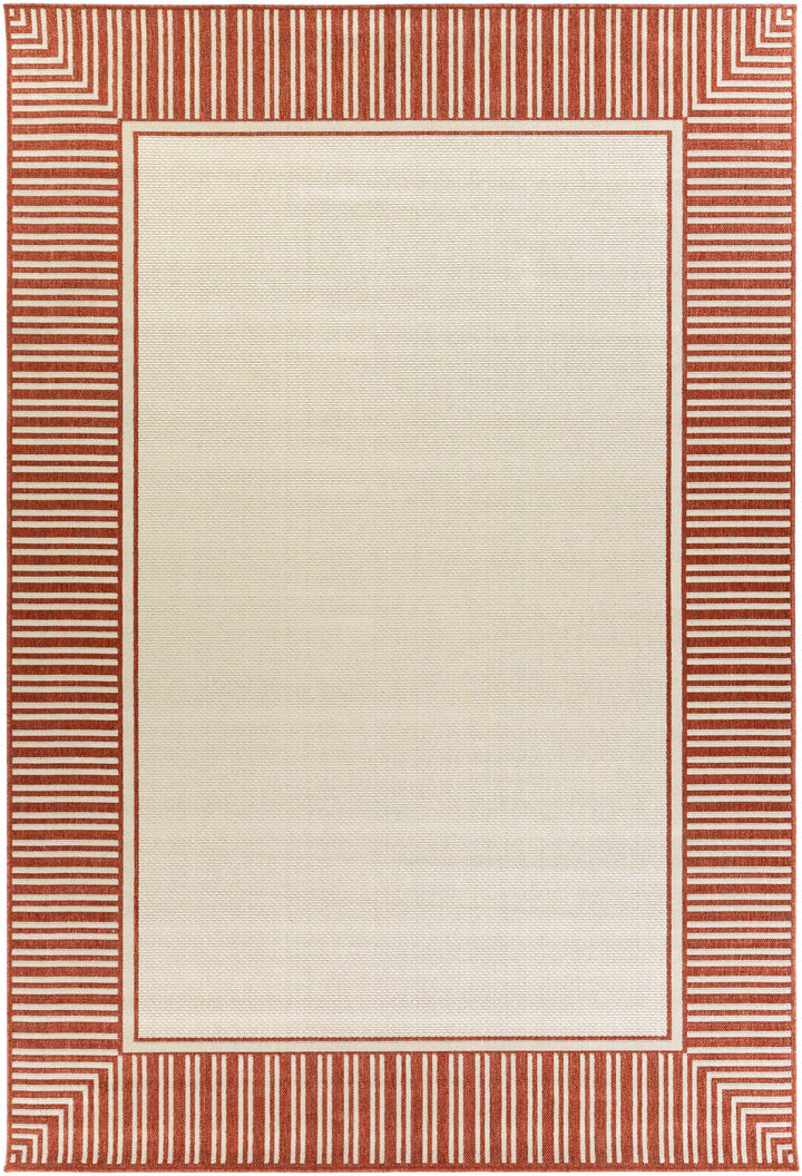 Redby Modern Style Beige And Rust Outdoor Area Rug
