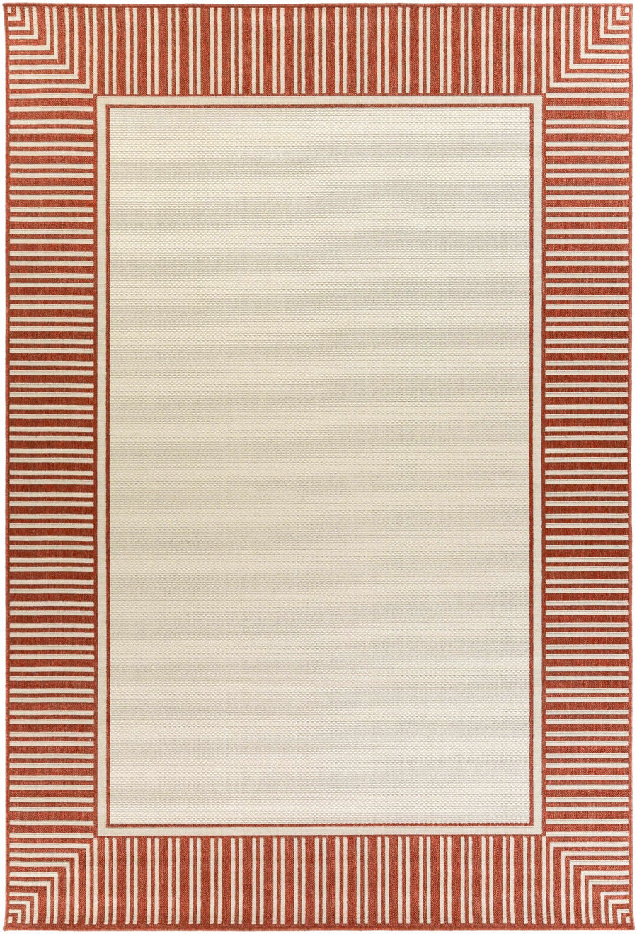 Redby Modern Style Beige And Rust Outdoor Area Rug - The Rug Decor