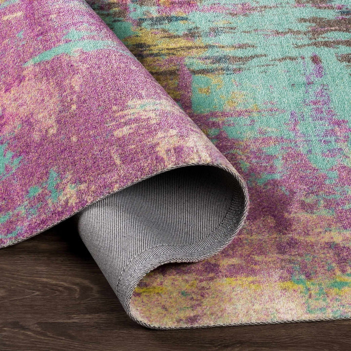Redland Modern Abstract Design Purple And Teal Area Rug - The Rug Decor