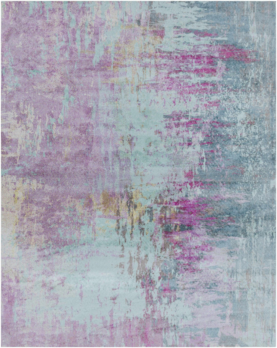 Redland Modern Abstract Design Purple And Teal Area Rug - The Rug Decor