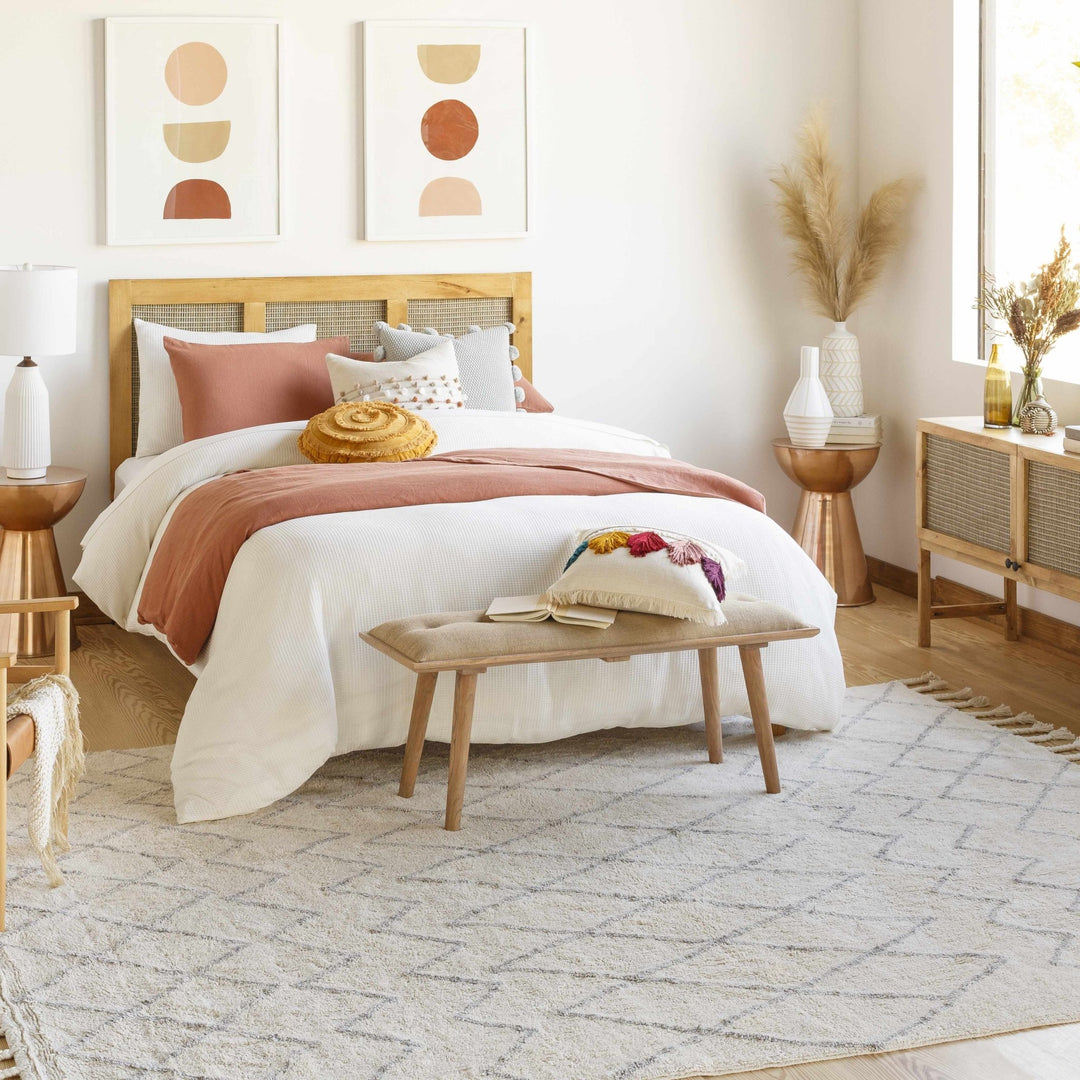 Redlands Modern Geometrical Ivory Hand Woven Area Rug - The Rug Decor