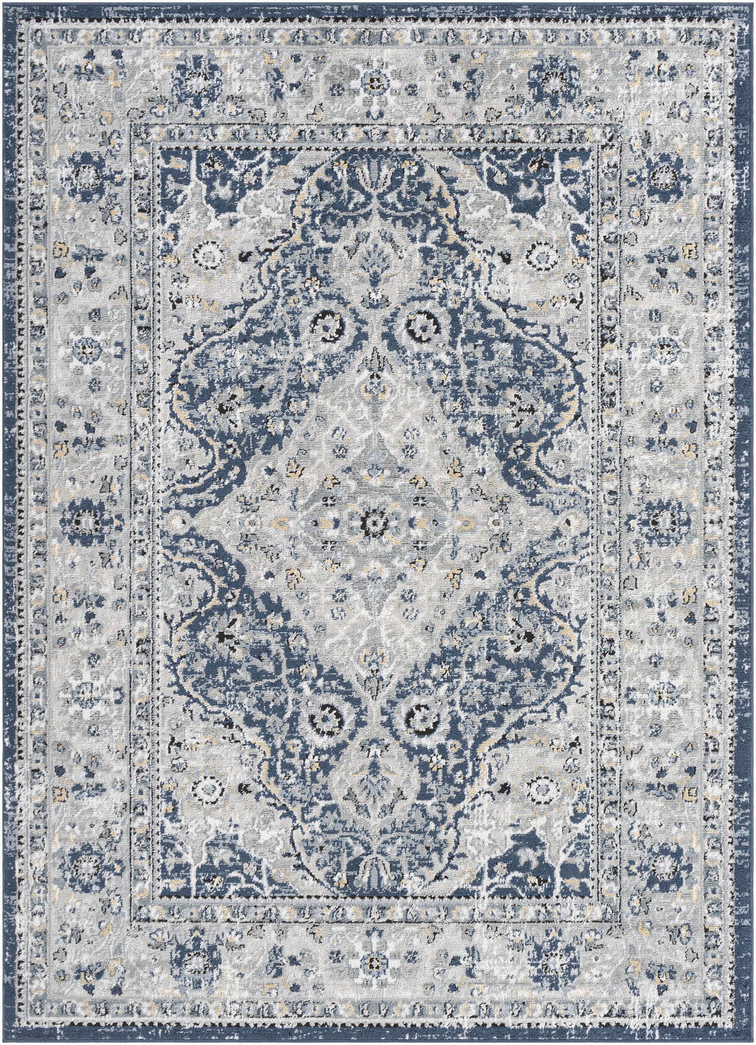 Redmond Traditional Beige, Gray & Navy Area Rug