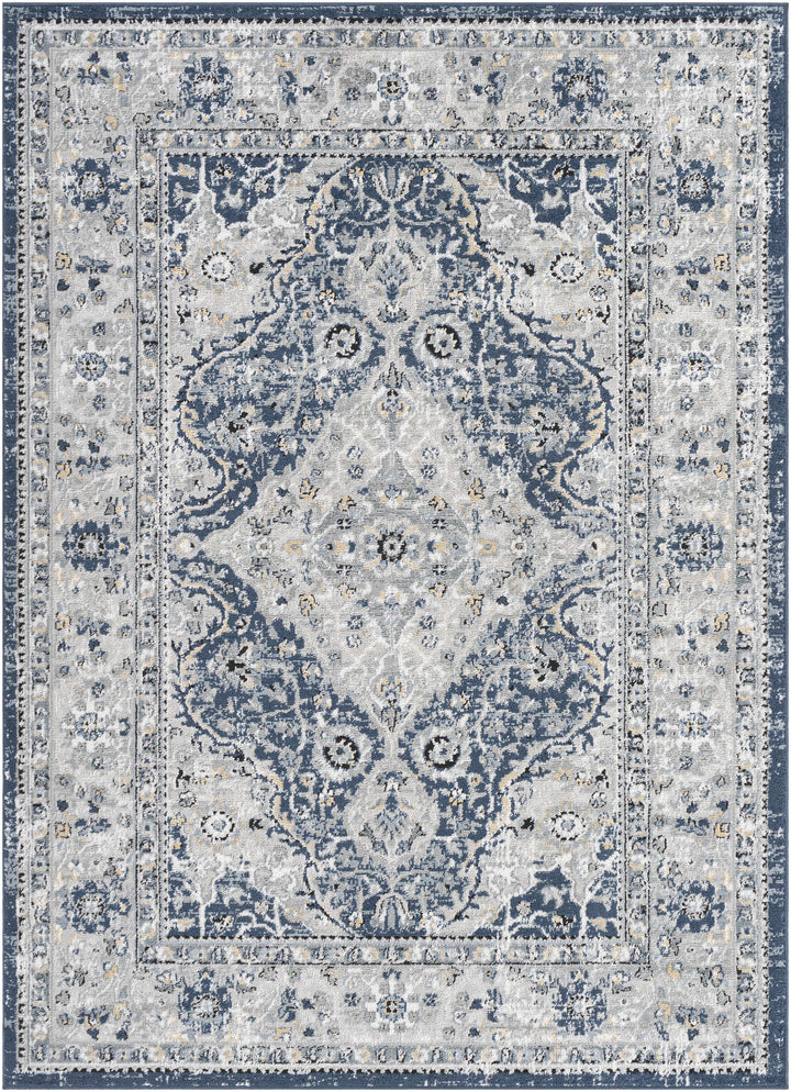 Redmond Traditional Beige, Gray & Navy Area Rug