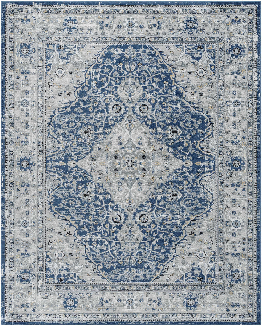 Redmond Traditional Beige, Gray & Navy Area Rug