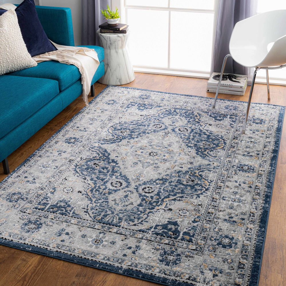 Redmond Traditional Beige, Gray & Navy Area Rug - The Rug Decor