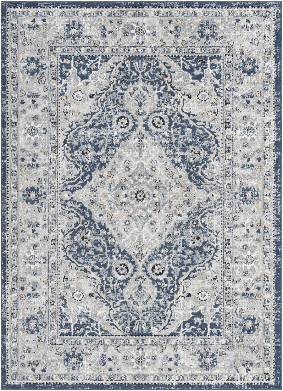 Redmond Traditional Beige, Gray & Navy Area Rug - The Rug Decor