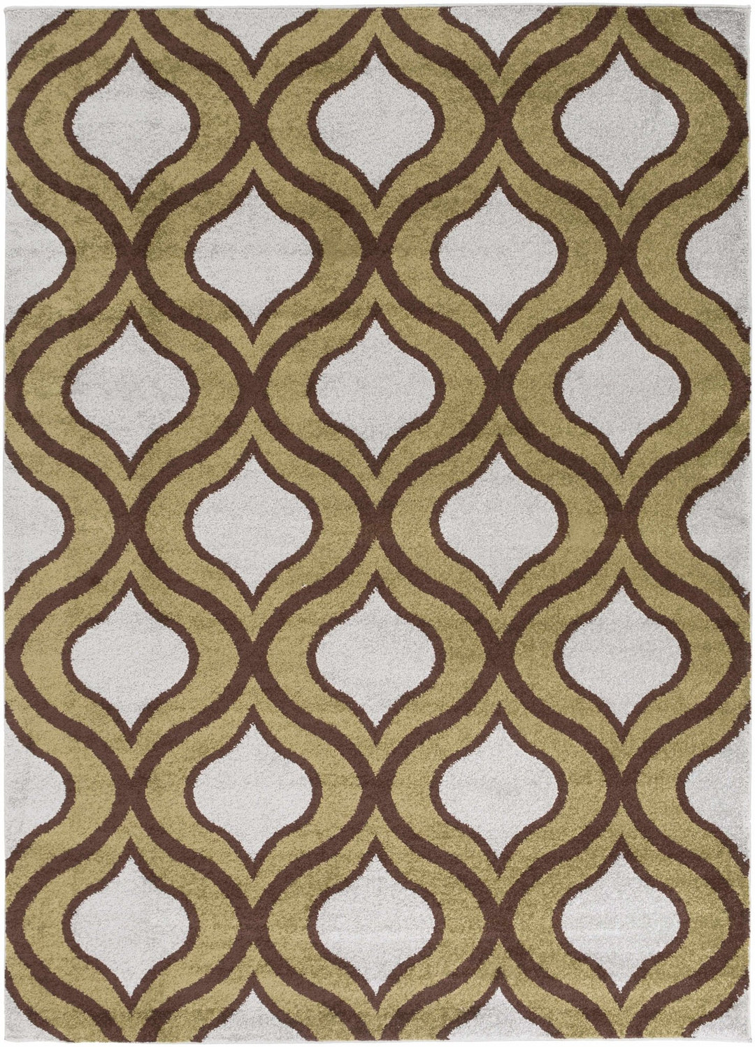Reeders Modern Geometric Design Olive And Brown Area Rug - The Rug Decor