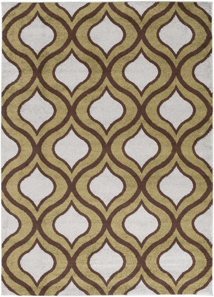 Reeders Modern Geometric Design Olive And Brown Area Rug - The Rug Decor