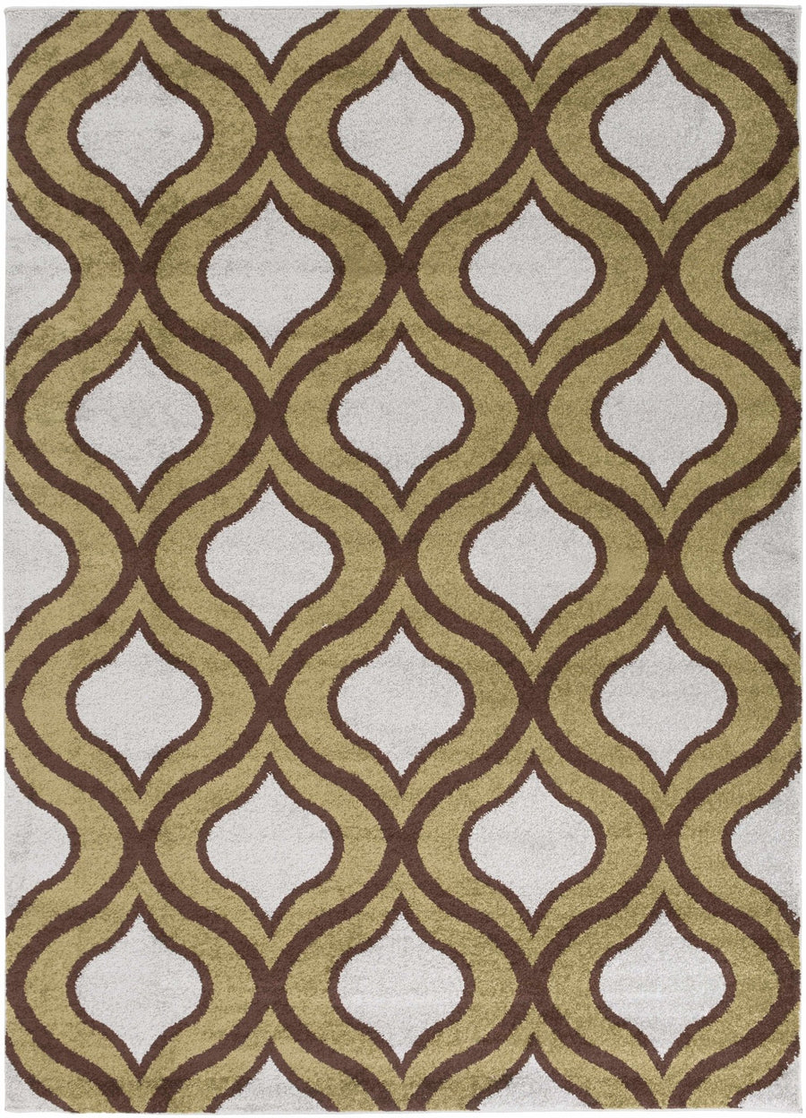 Reeders Modern Geometric Design Olive And Brown Area Rug - The Rug Decor