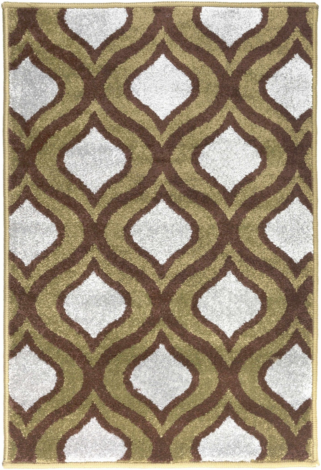 Reeders Modern Geometric Design Olive And Brown Area Rug - The Rug Decor
