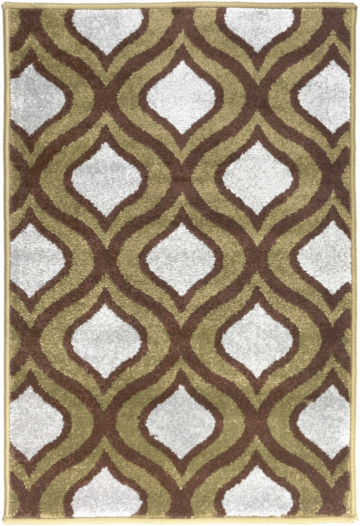 Reeders Modern Geometric Design Olive And Brown Area Rug - The Rug Decor