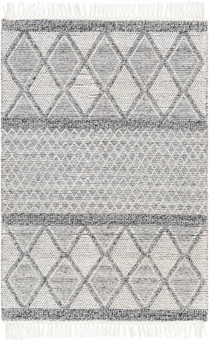 Rehn Bohemian Style Ivory And Black Hand Woven Rug - The Rug Decor