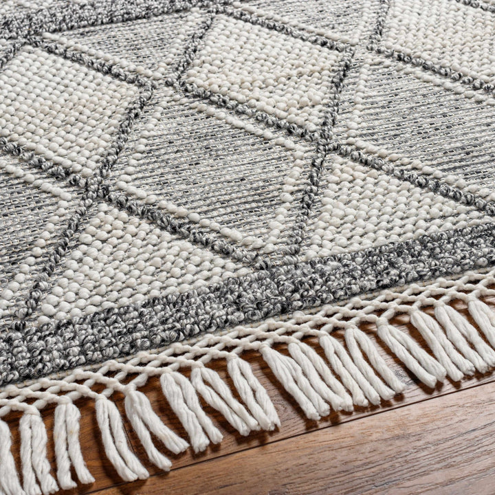 Rehn Bohemian Style Ivory And Black Hand Woven Rug - The Rug Decor