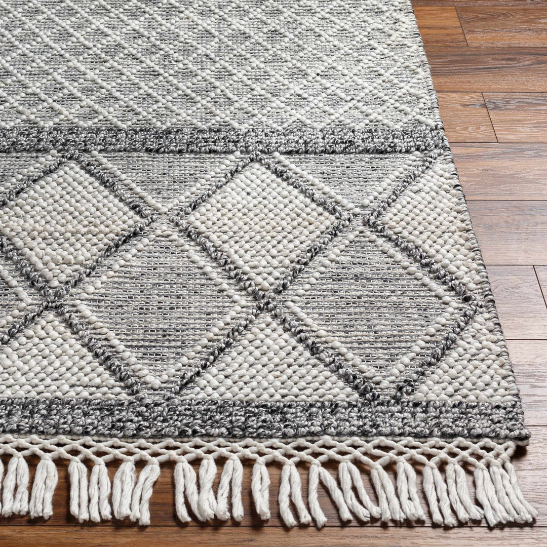 Rehn Bohemian Style Ivory And Black Hand Woven Rug - The Rug Decor
