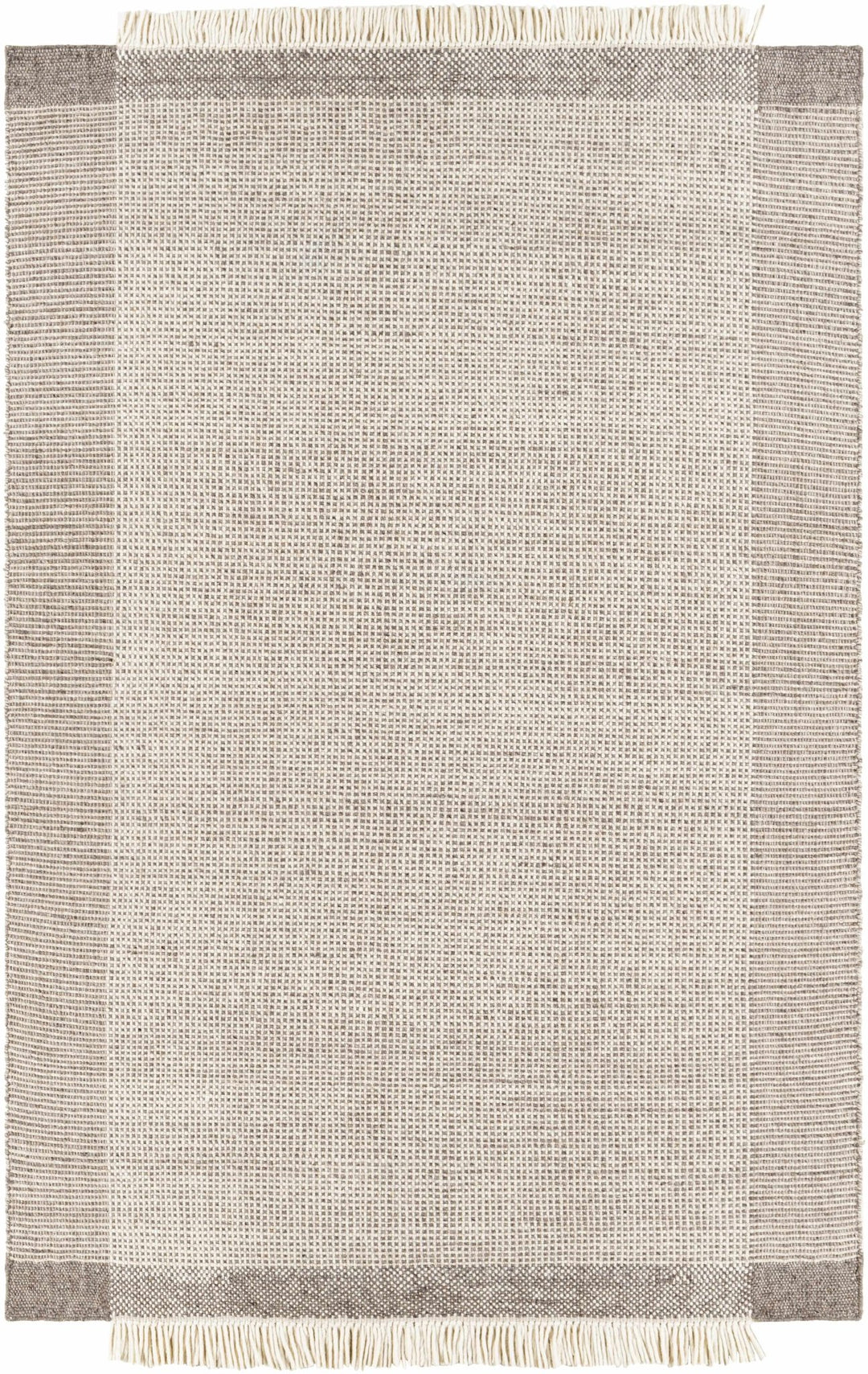 Reliance Modern Beige Grid Design Wool Rug - The Rug Decor