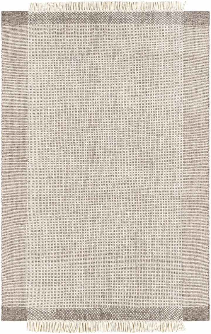 Reliance Modern Beige Grid Design Wool Rug - The Rug Decor